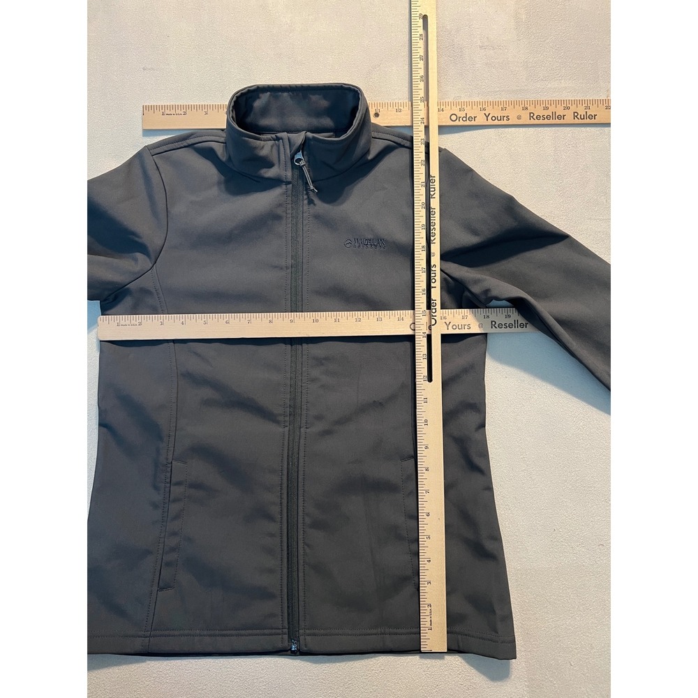 Magellan Outdoors Girls XL Gray Softshell Fleece Lined Full Zip Jacket - Picture 3 of 13